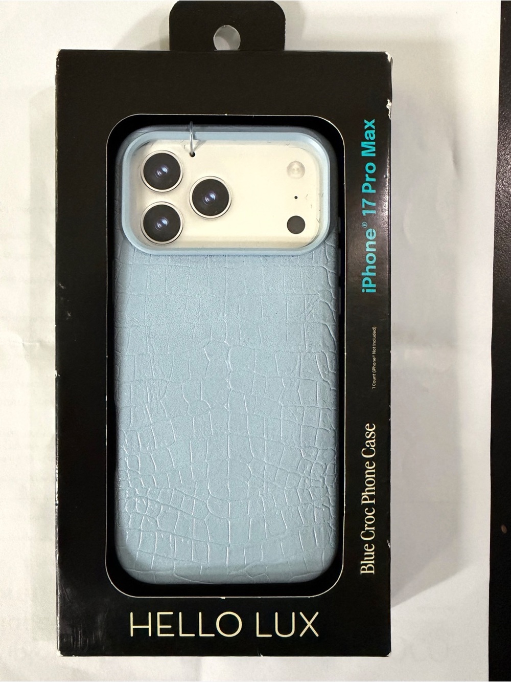 Hello Lux Blue Croc Phone Case for iPhone 17 Pro Max NEW